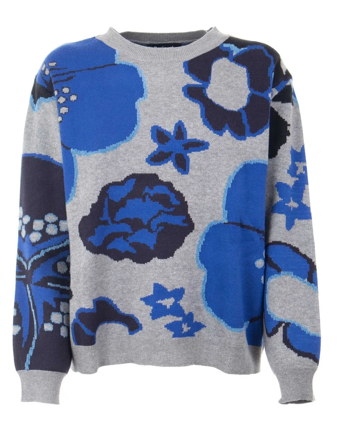 DESIGUAL  JERSEY GRIS Y AZUL NIAGARA 24WWJF32 MUJER