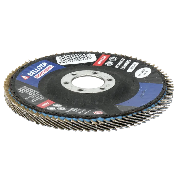 DISCO DE LáMINAS BASE FIBRA CóNCAVA PARA DESBASTE INOXMETAL, GRANO AZ
