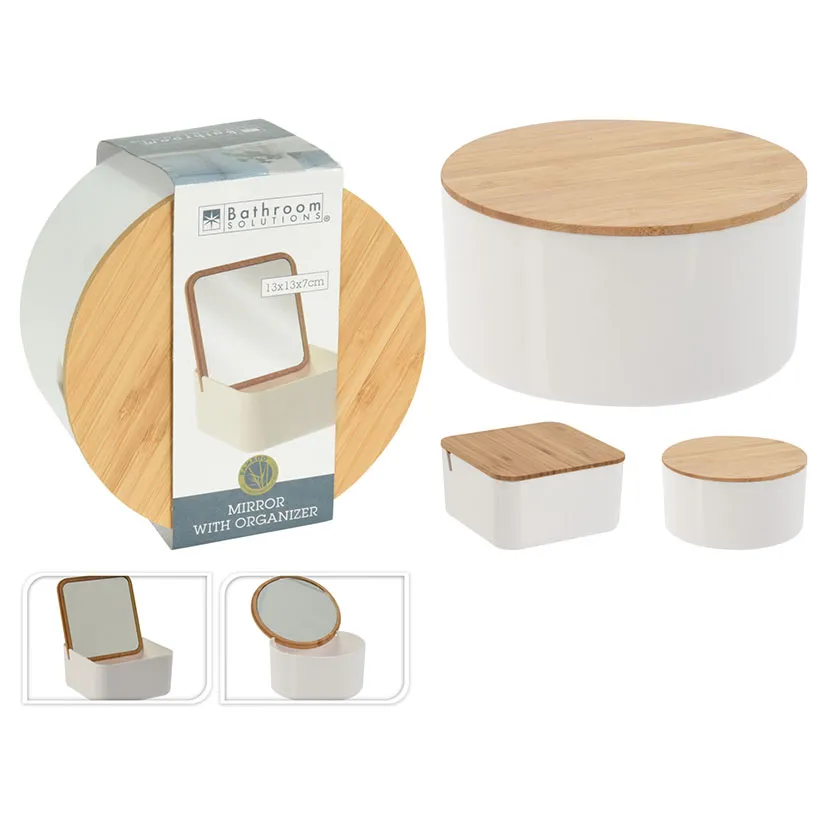 Espejo maquillaje con organizador