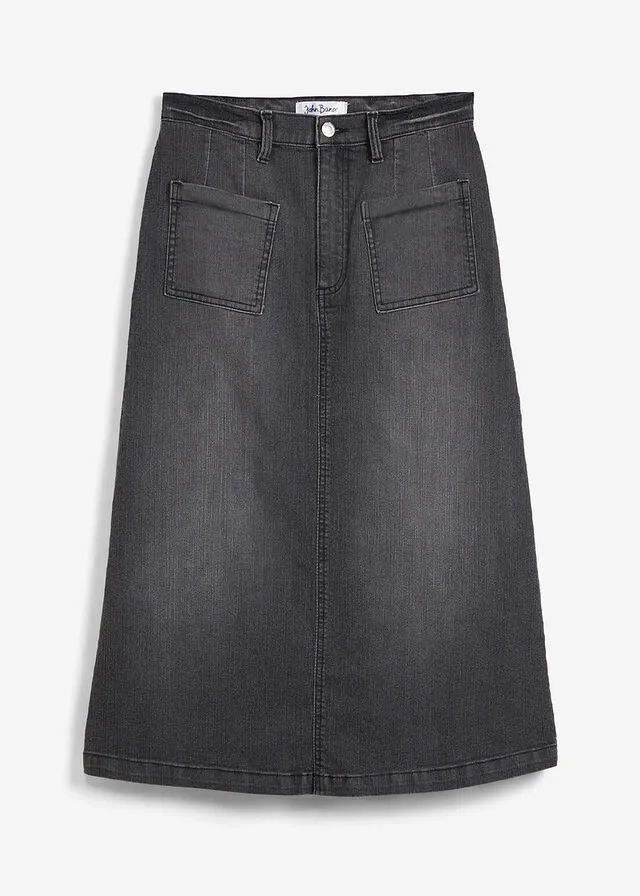 Falda vaquera Denim negro desgastado