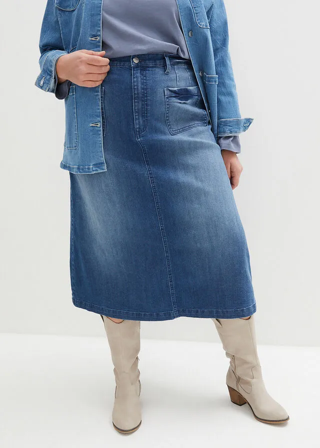 Falda vaquera Denim negro desgastado