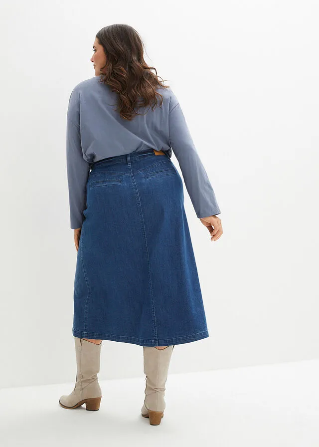 Falda vaquera Denim negro desgastado