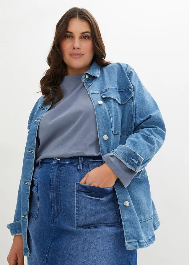 Falda vaquera Denim negro desgastado
