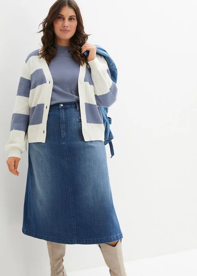 Falda vaquera Denim negro desgastado