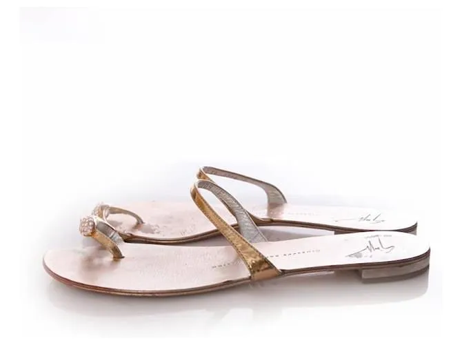 Giuseppe Zanotti, sandalias con piedras swarovski Dorado 