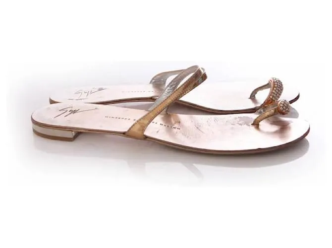 Giuseppe Zanotti, sandalias con piedras swarovski Dorado 
