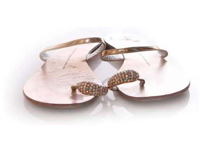 Giuseppe Zanotti, sandalias con piedras swarovski Dorado 