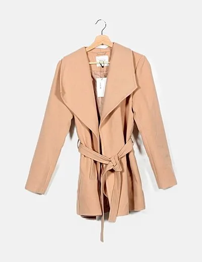 Jacqueline de Yong Trenca color nude lace up
