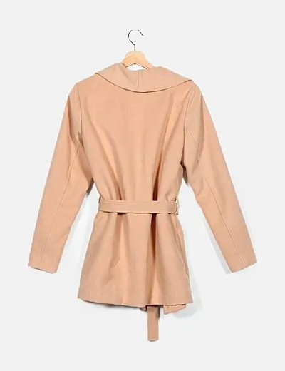 Jacqueline de Yong Trenca color nude lace up