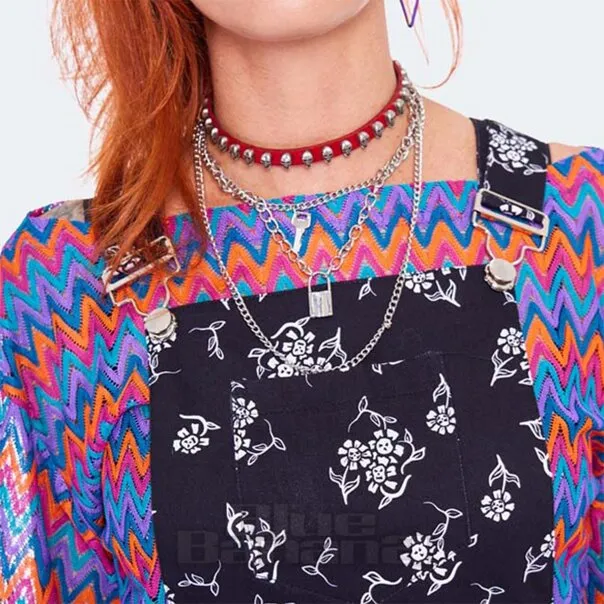 Jawbreaker Flores Ditsy De Calavera Vestido Delantal (Negro)