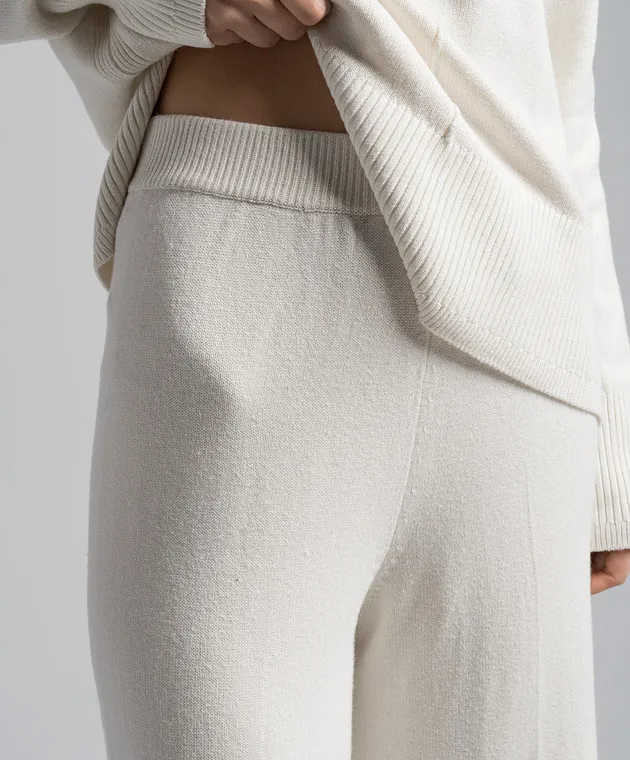 JOSEPH White culottes with silk and cashmere