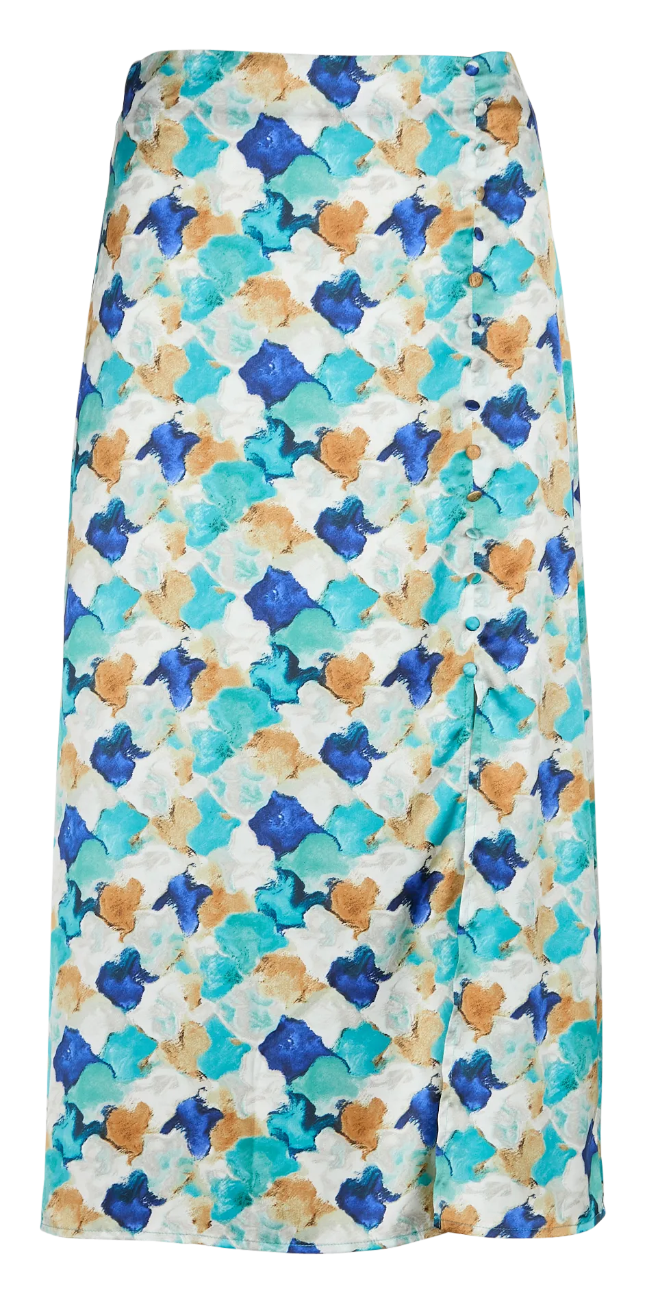 KARL MARC JOHN JUDITH  FALDA CORTA DE SATéN CON ESTAMPADO ABSTRACTO EN AZUL