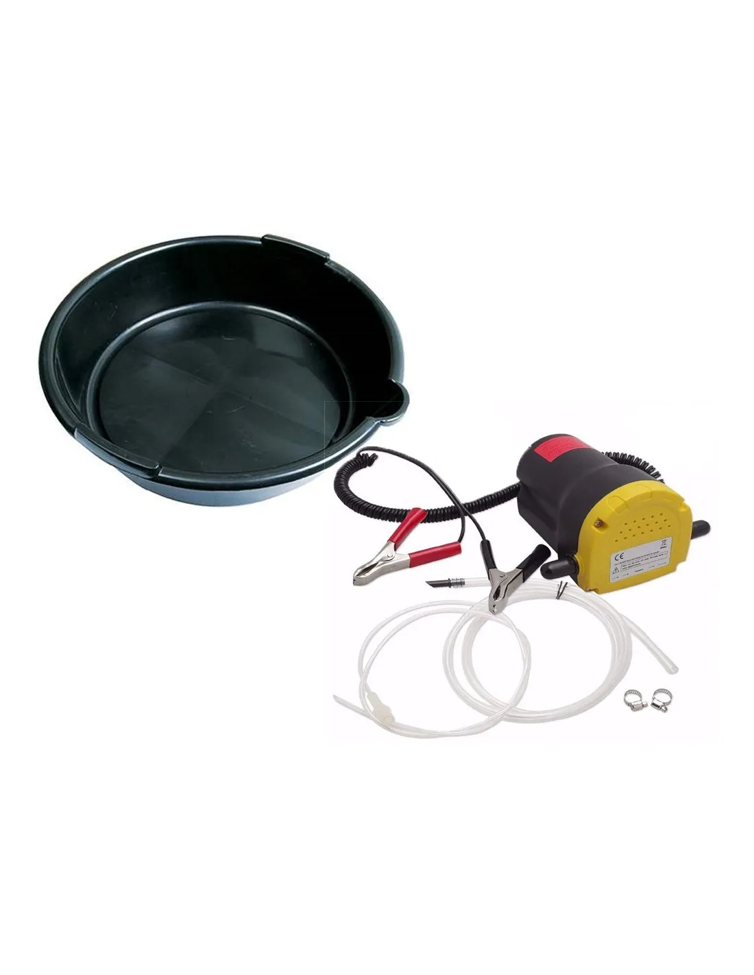 Kit para cambio de aceite de coche Bomba extractora aceite 12v 60 w + Bandeja Recodera De Aceite 6 Litros