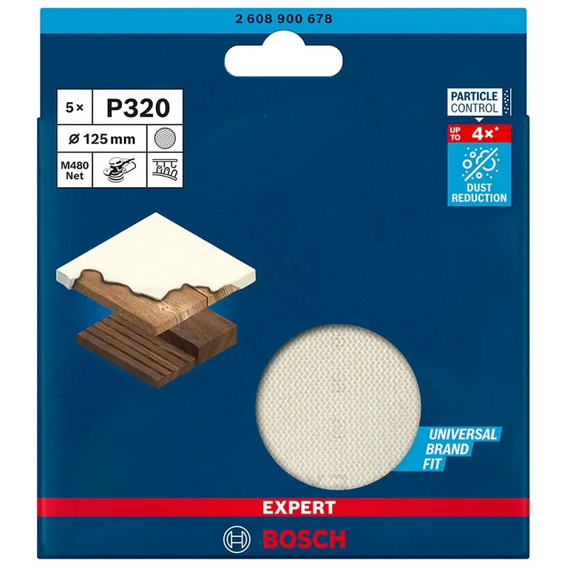 LIJA EXCéNTRICA DE MALLA 5" GRANO 320 5 UND BOSCH EXPERT 2608.900.678000