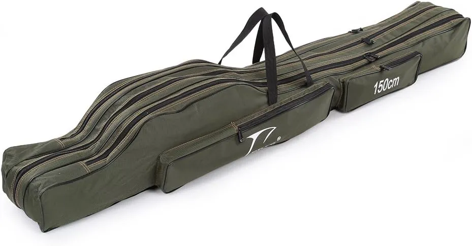 Lixada 120/130/150cm Portable Plegable Barra de Pesca Carrier Lienzo de Pesca Herramientas de Bolsa de Almacenamiento Caso