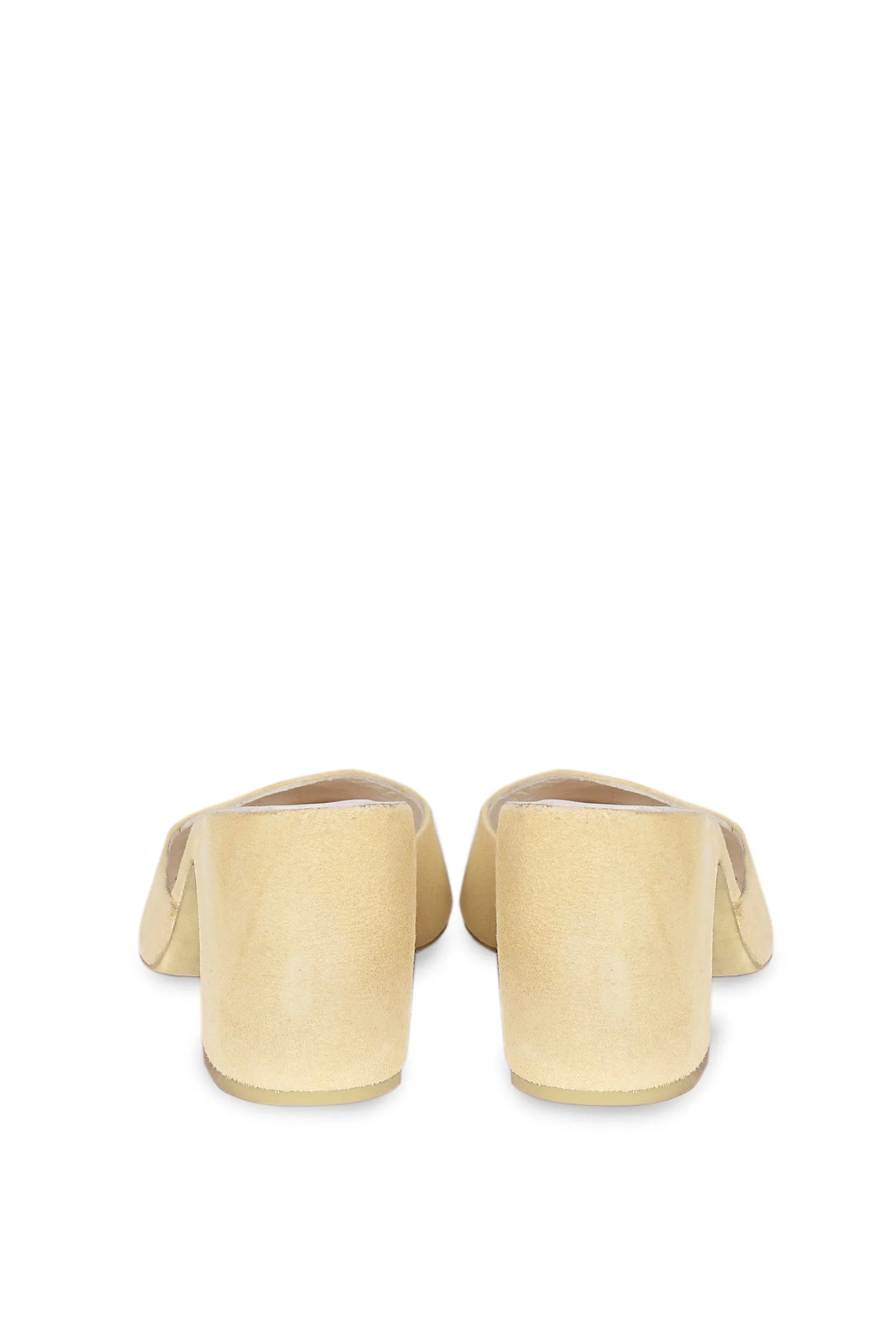 Luna, mule in light yellow suede