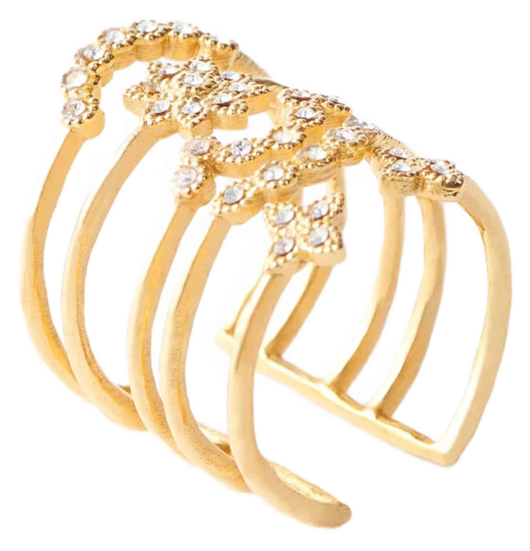 MAJE Anillo de varios aros con piedras en dorado