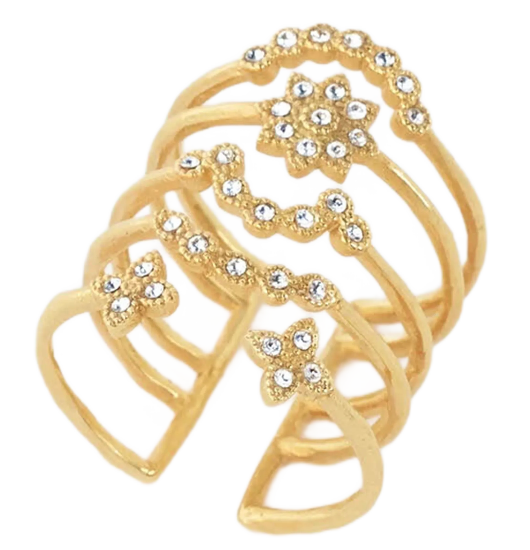 MAJE Anillo de varios aros con piedras en dorado