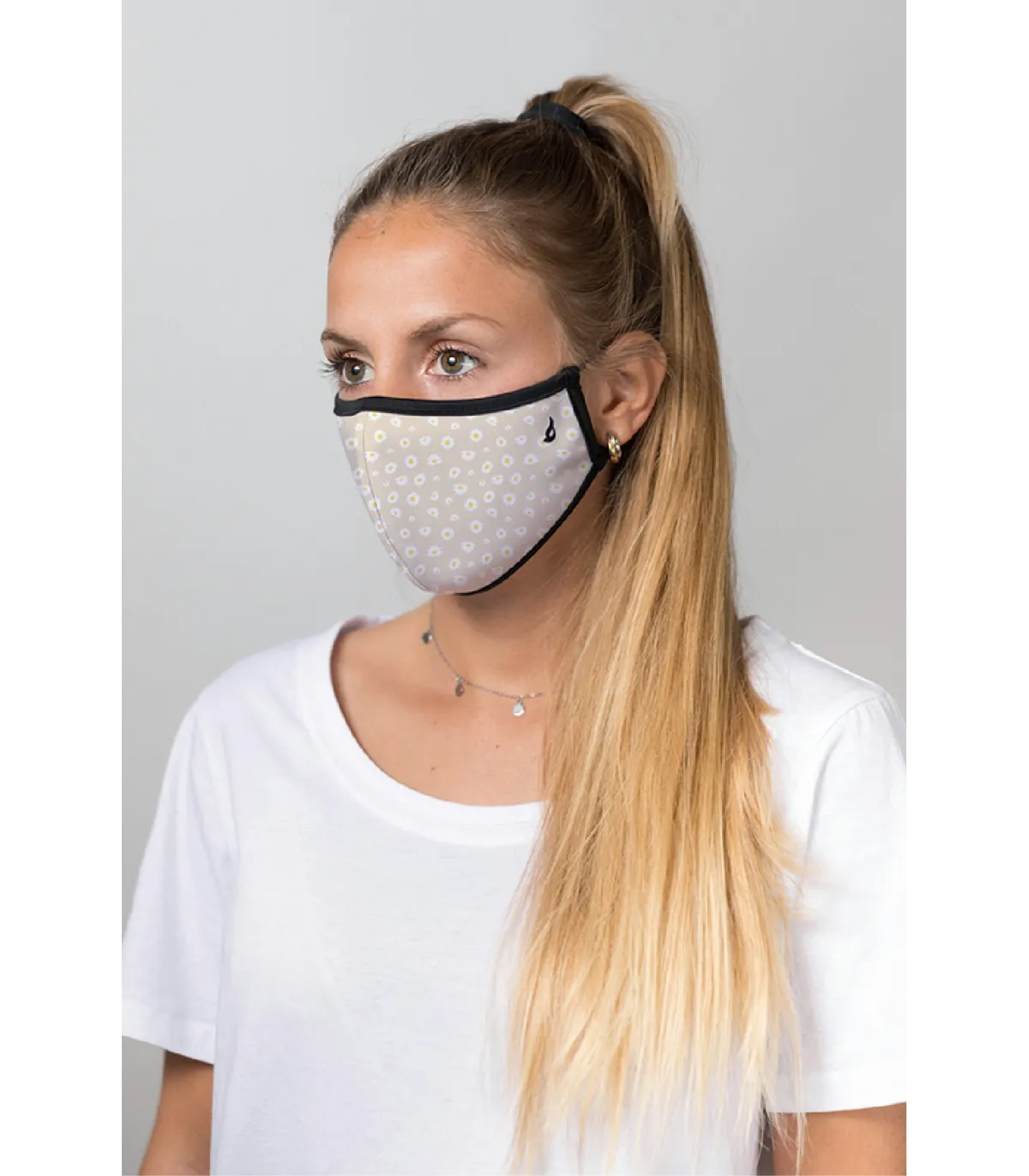 MASCARILLA ABBACINO ADULTO BEIGE MARGARITAS  9026841