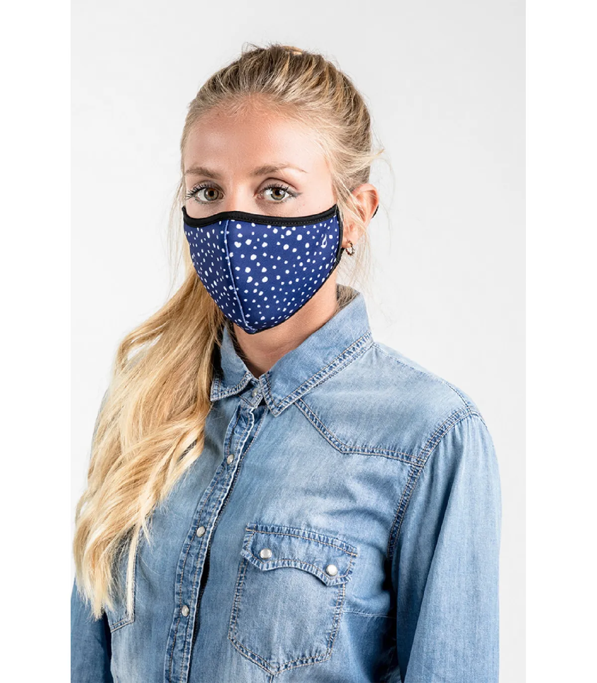 MASCARILLA ABBACINO ADULTO TOPOS AZUL  9027180