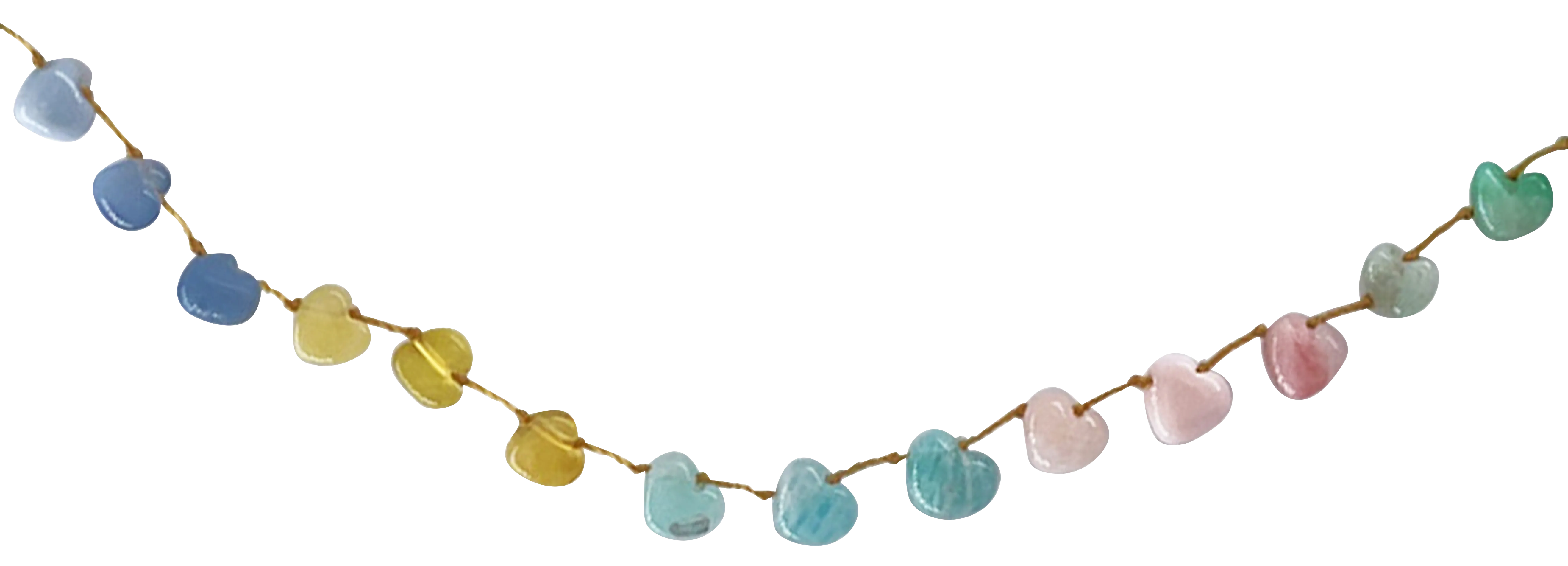 MON PRECIEUX GEM COEUR  COLLAR DE CORAZONES DE PIEDRAS NATURALES EN MULTICOLOR
