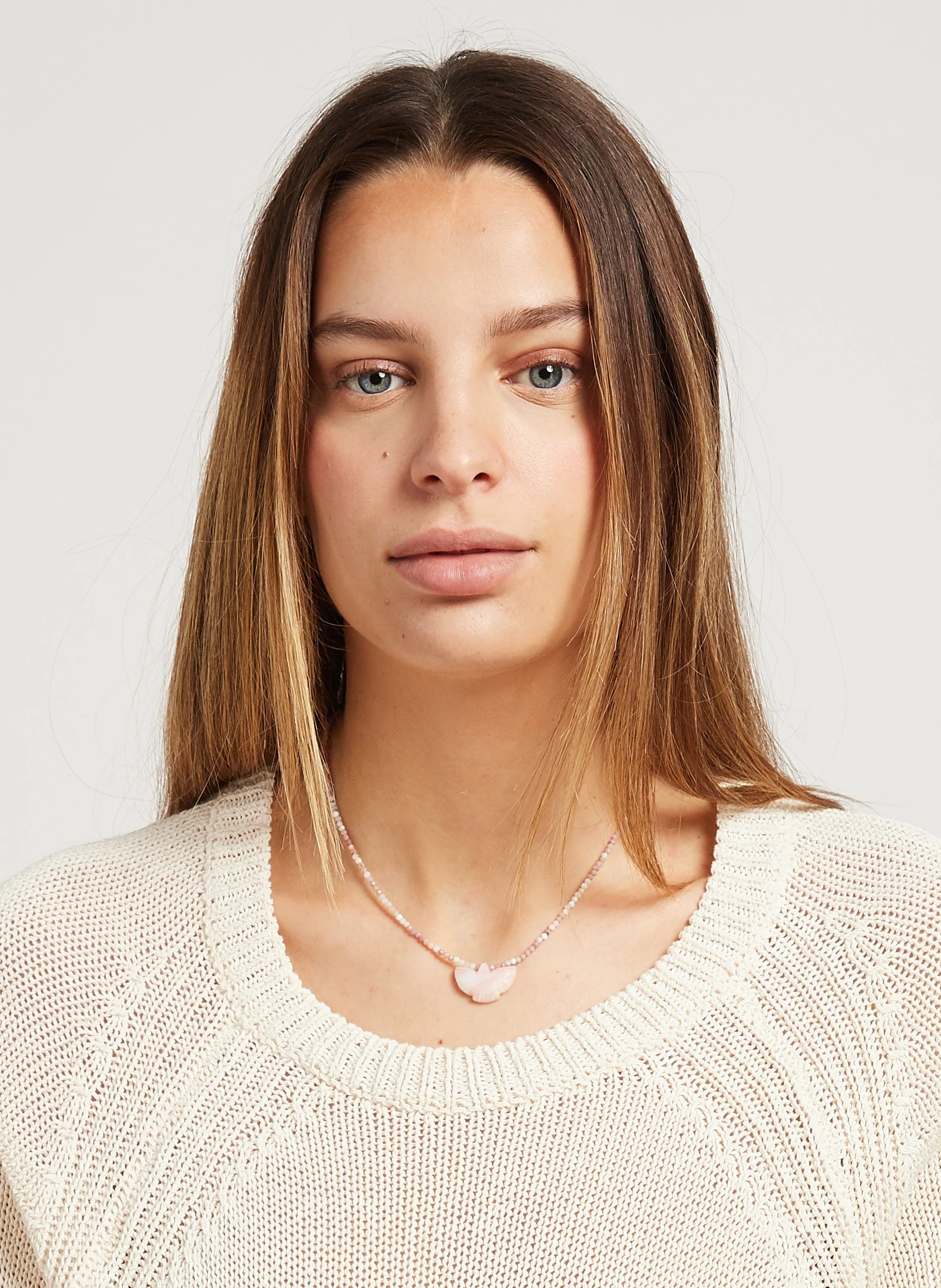 MON PRECIEUX GEM Collar de piedras naturales en rosa