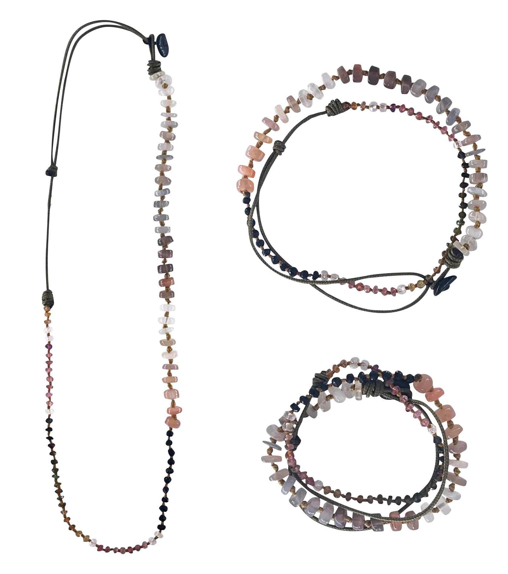 MON PRECIEUX GEM    JOYA DE 1/2/3 VUELTAS CON PIEDRAS NATURALES EN MULTICOLOR