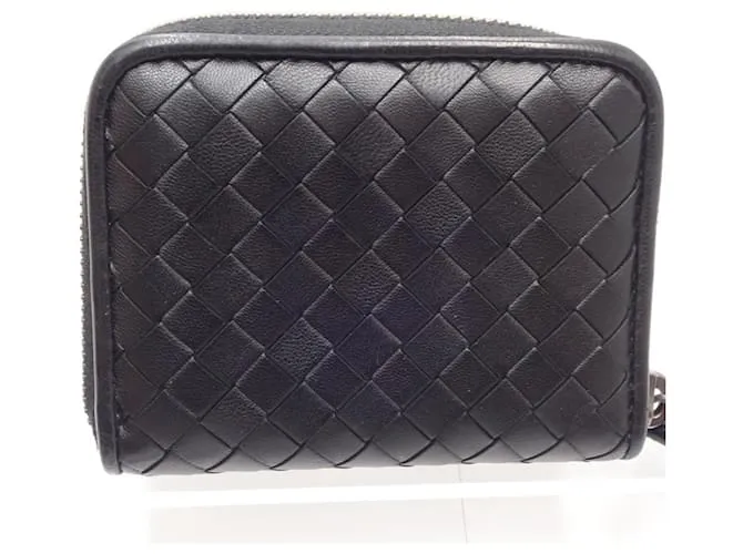 Monedero de cuero Intrecciato de Bottega Veneta Negro 