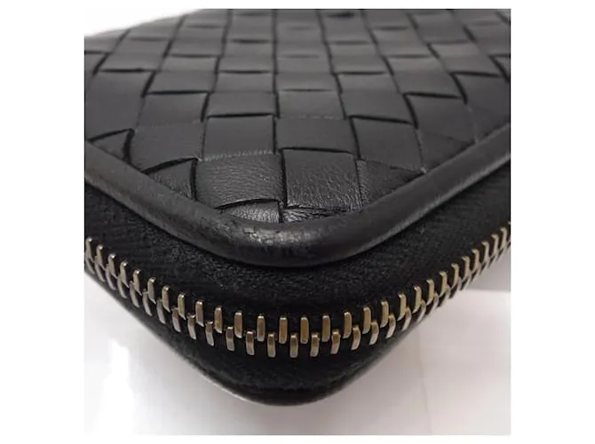 Monedero de cuero Intrecciato de Bottega Veneta Negro 