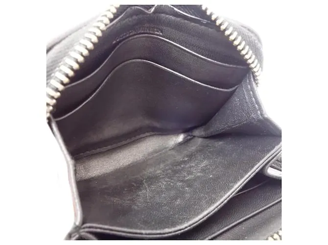 Monedero de cuero Intrecciato de Bottega Veneta Negro 