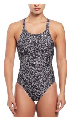 Nike Swim Bañador de una pieza Nike Swim Hydrastrong Multi Print Negro para mujer