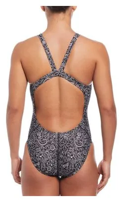 Nike Swim Bañador de una pieza Nike Swim Hydrastrong Multi Print Negro para mujer