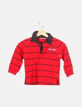 NKY Polo rojo estampado rayas