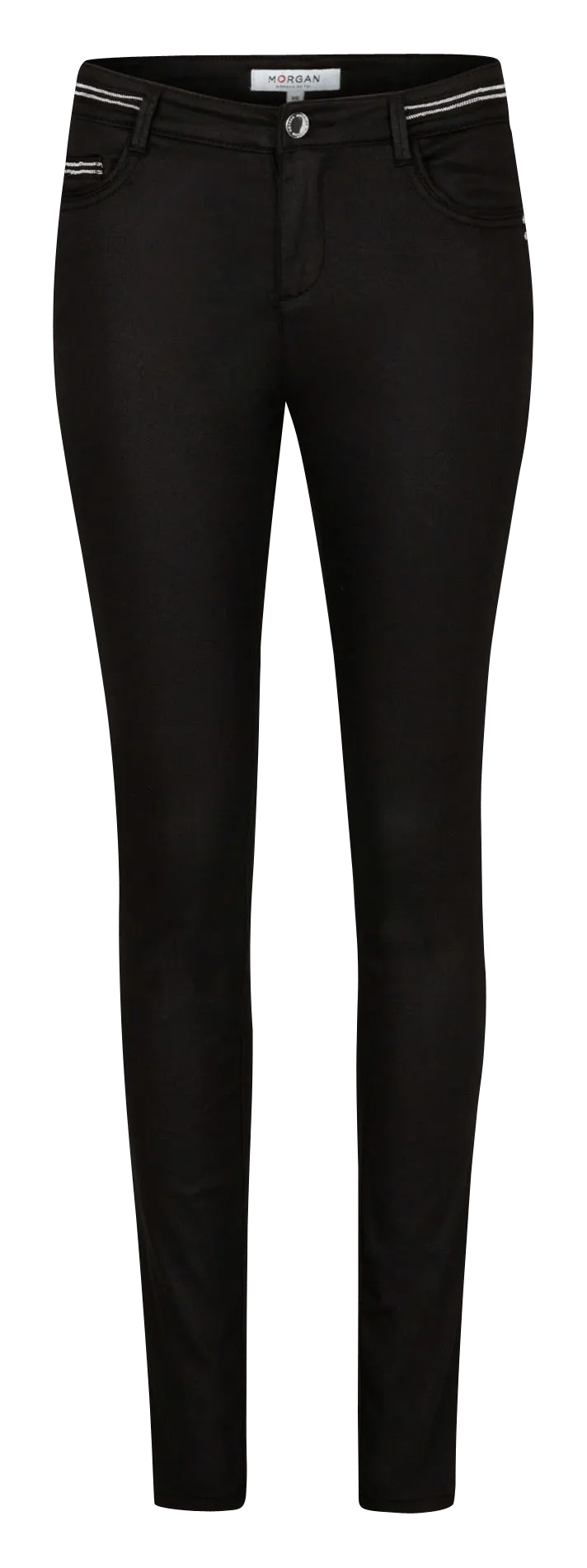 PALONA  PANTALóN SLIM ENCERADO EN NEGRO