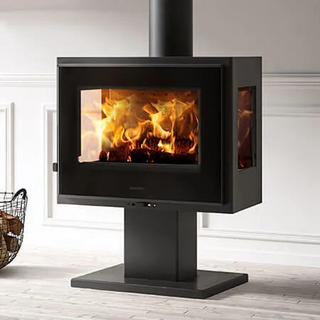 PANADERO ATLANTIC TRIVISION ECODESIGN  ESTUFA DE LEñA CONTEMPORáNEA DE 6,7KW 210M3