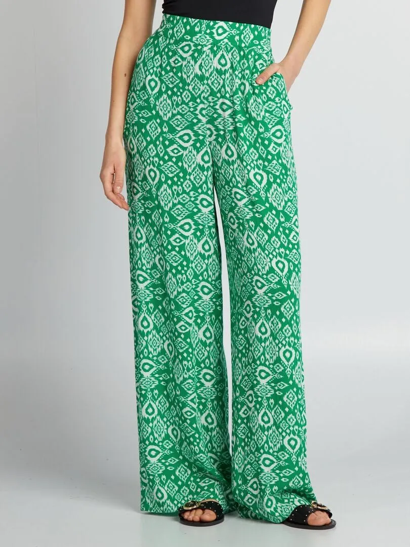 PANTALóN ANCHO ESTAMPADO  VERDE