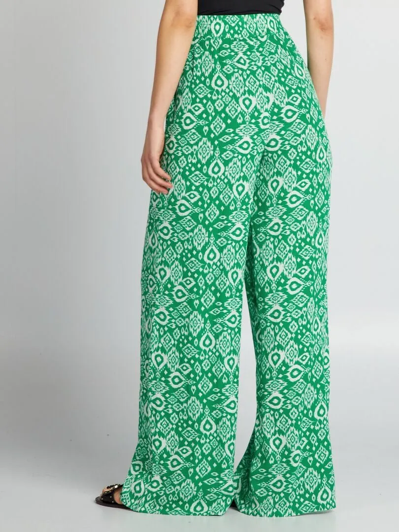 PANTALóN ANCHO ESTAMPADO  VERDE