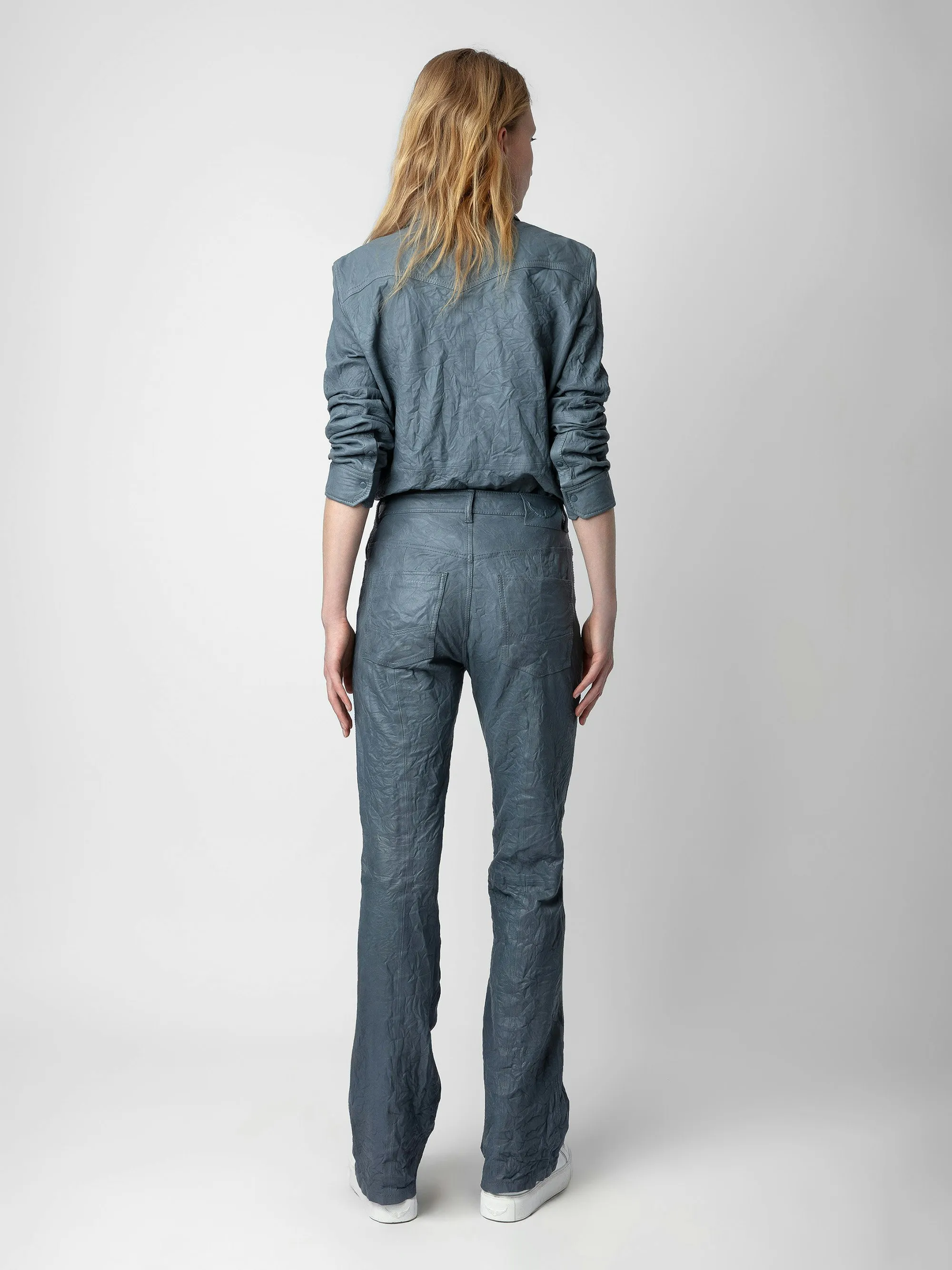 Pantalón de Piel Arrugada Pistol