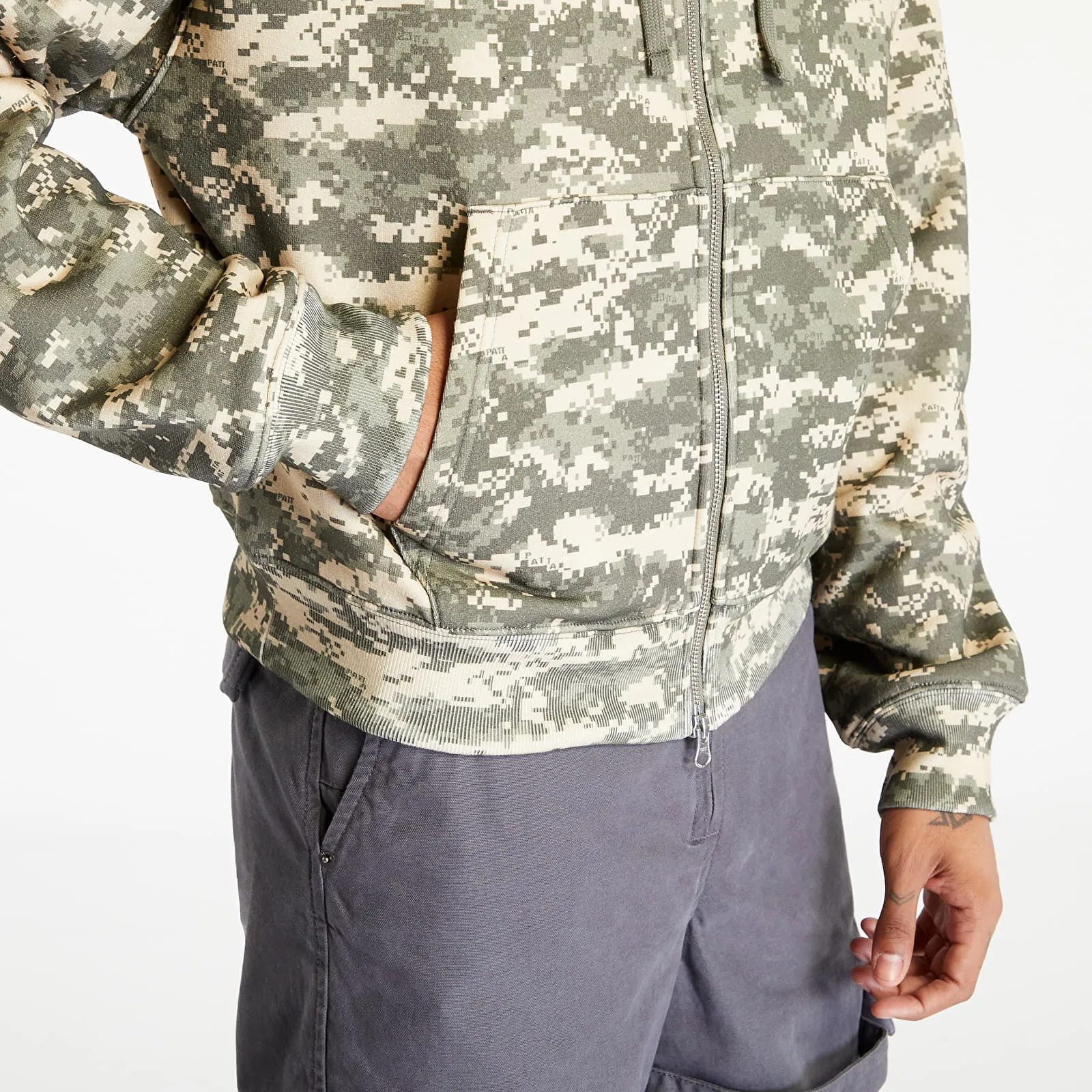 Patta Digi Camo Waffle Zip Hoodie