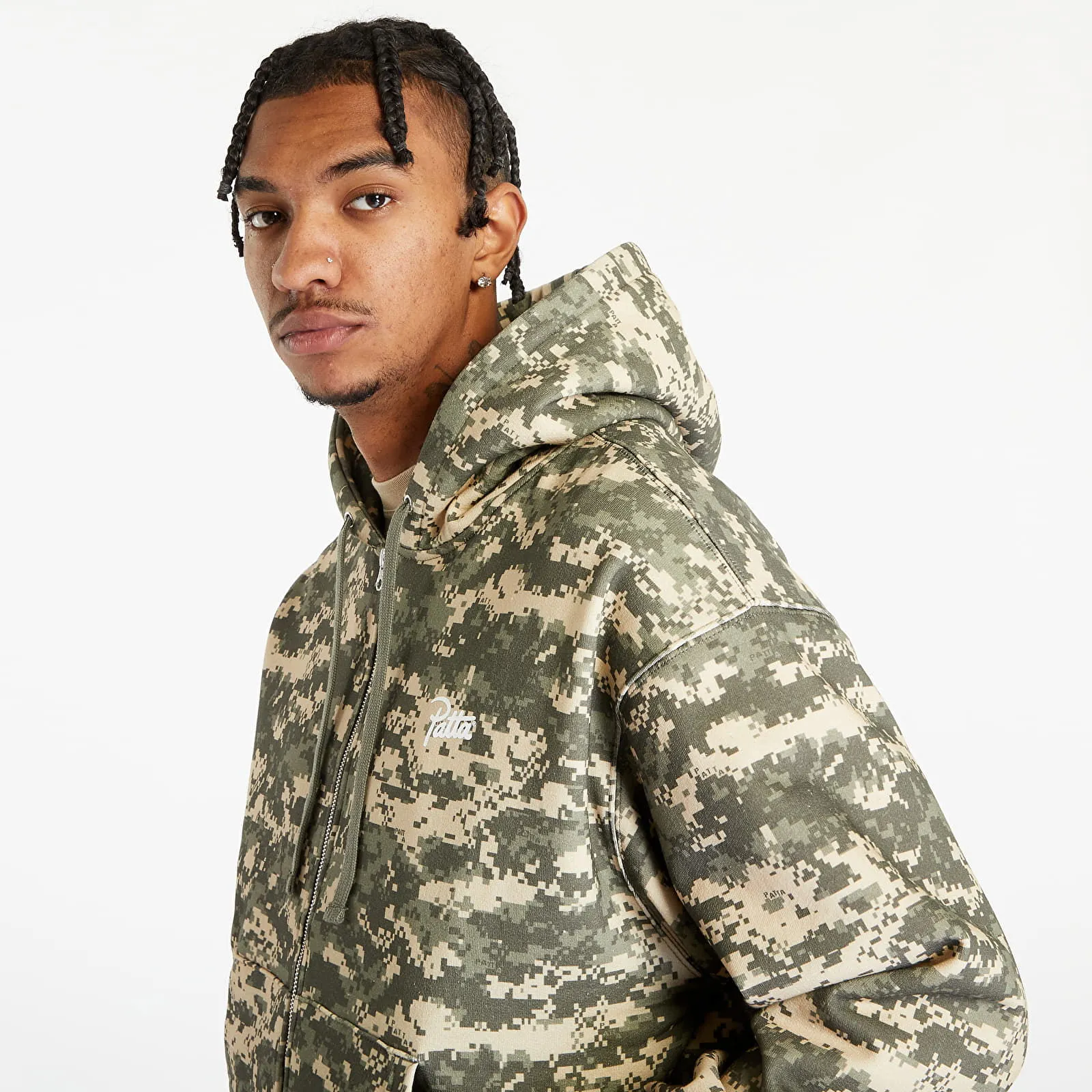 Patta Digi Camo Waffle Zip Hoodie