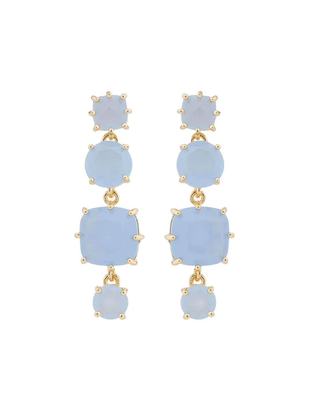Pendientes 4 piedras la Diamantine celeste