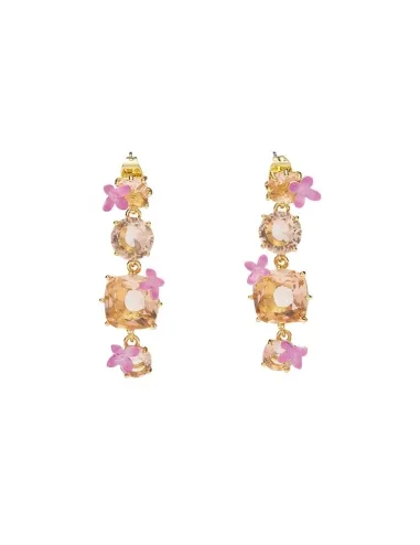 Pendientes 4 piedras y flores