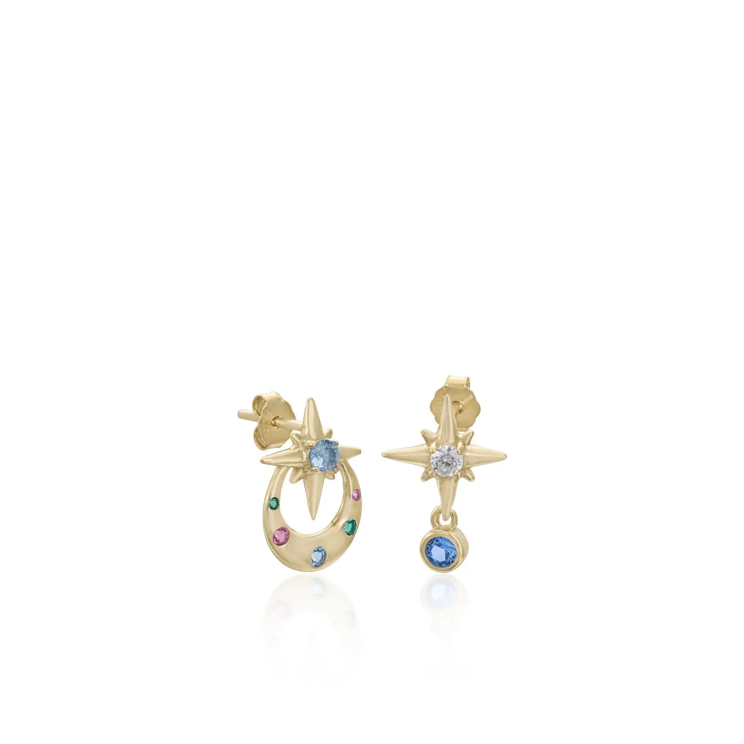 Pendientes con piedras de colores diseo universo