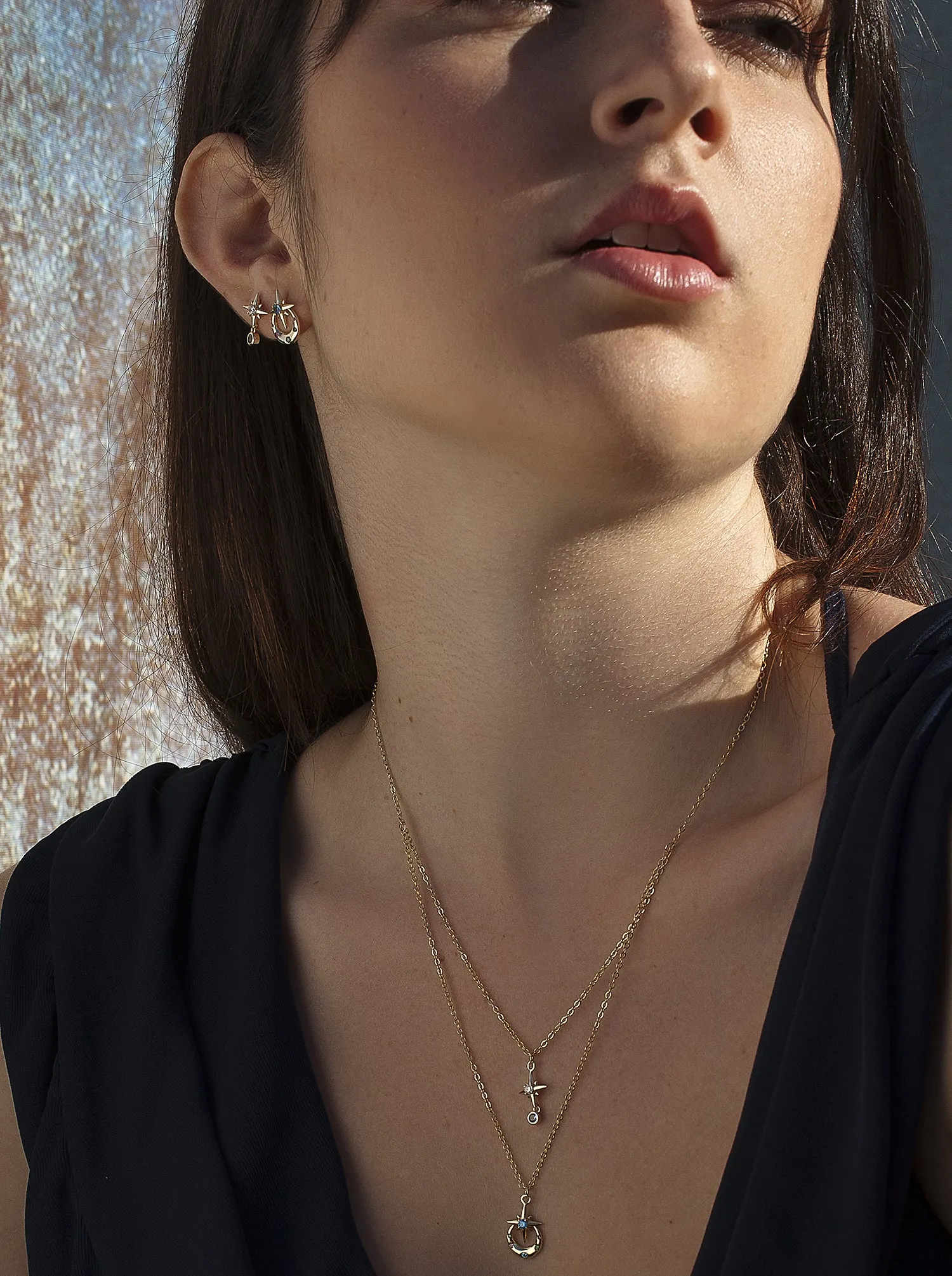 Pendientes con piedras de colores diseo universo