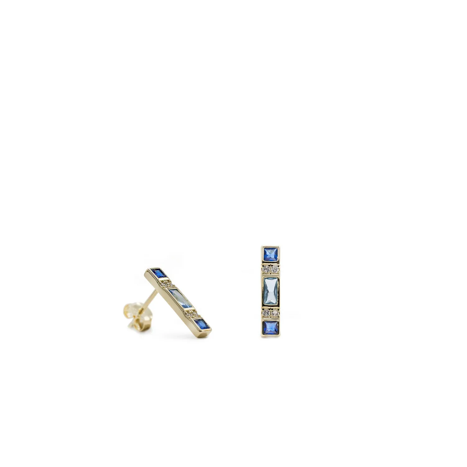 Pendientes con piedras diseo tonos azules