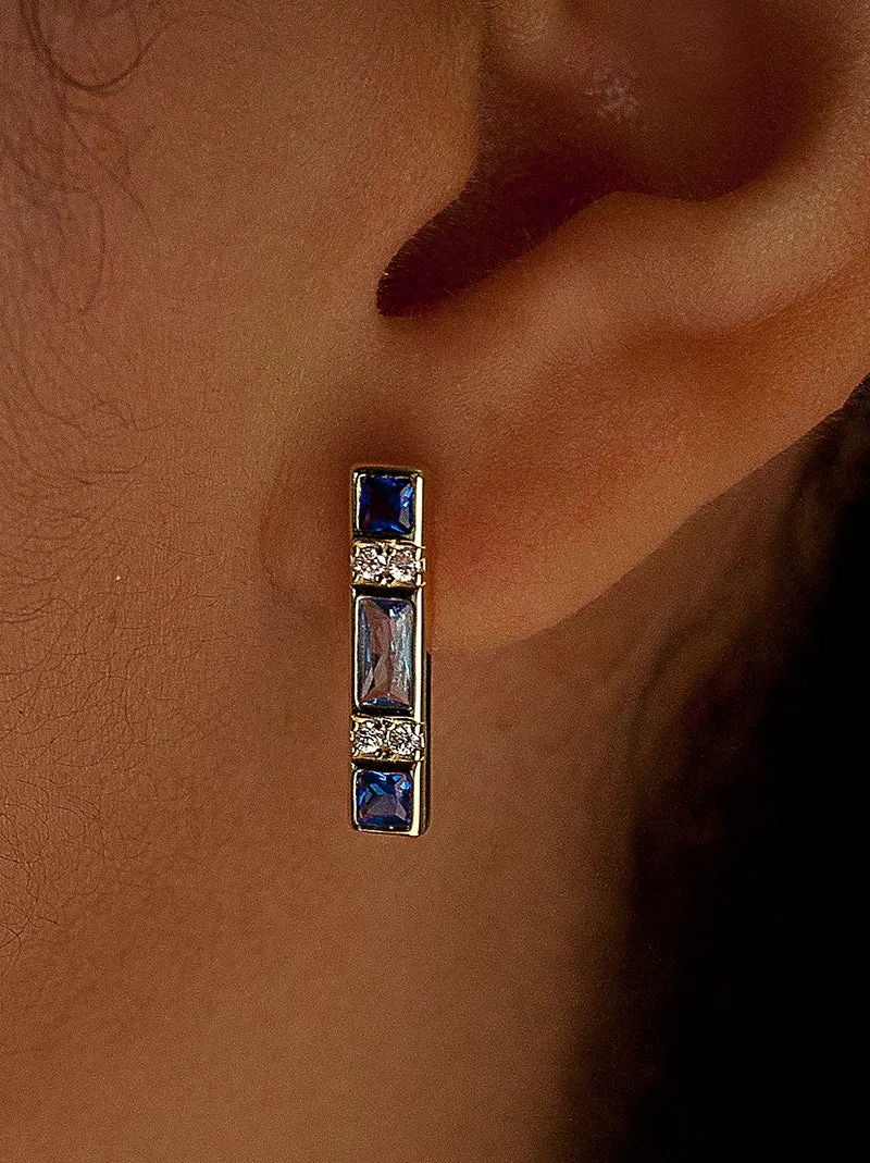 Pendientes con piedras diseo tonos azules