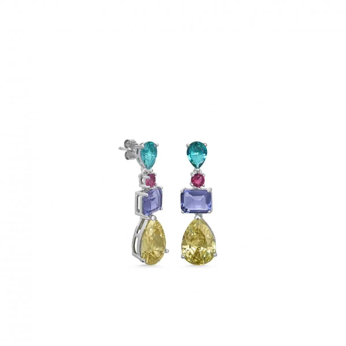 Pendientes de piedras de colores diseo colgante en diferentes tallas