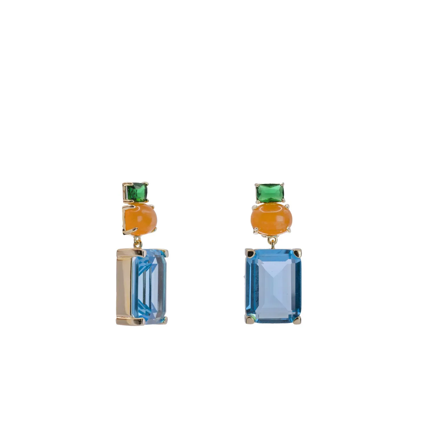 Pendientes de piedras de colores diseo geométrico