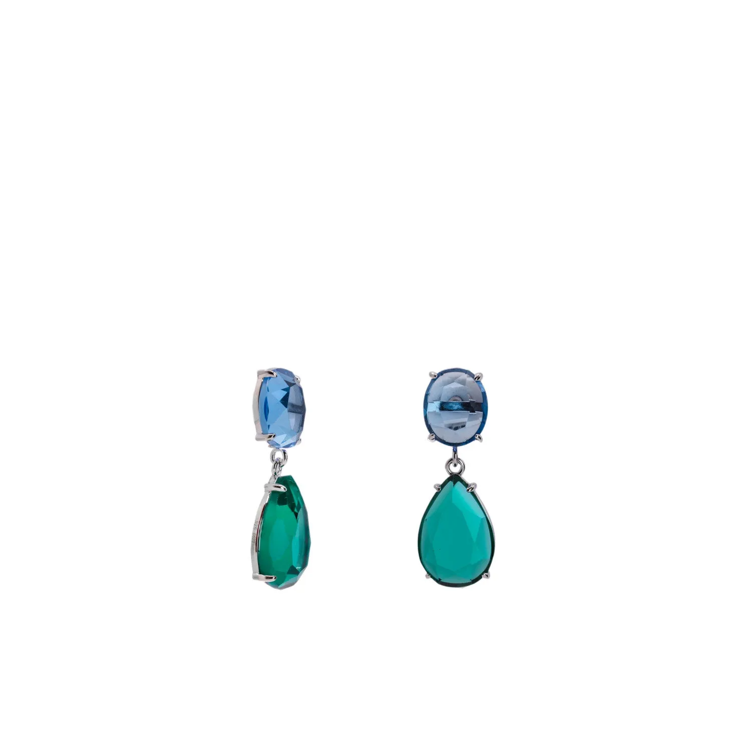 Pendientes de piedras de colores diseo lágrima tono aguamarina
