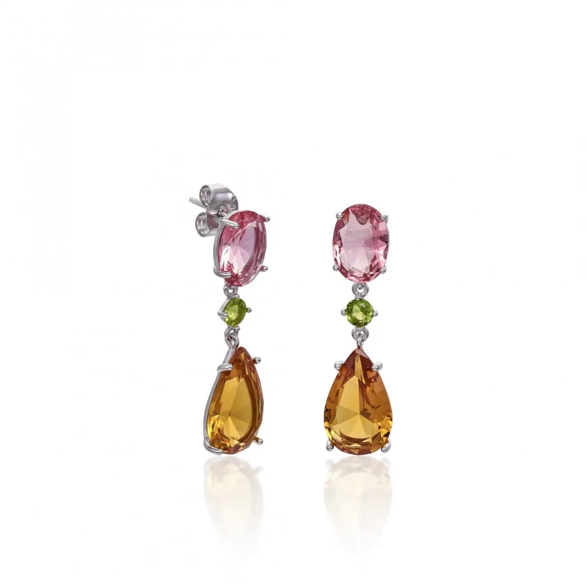 Pendientes de piedras de colores diseo multicolor